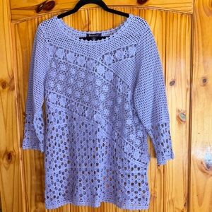 Roaman's Light Purple Crochet Blouse